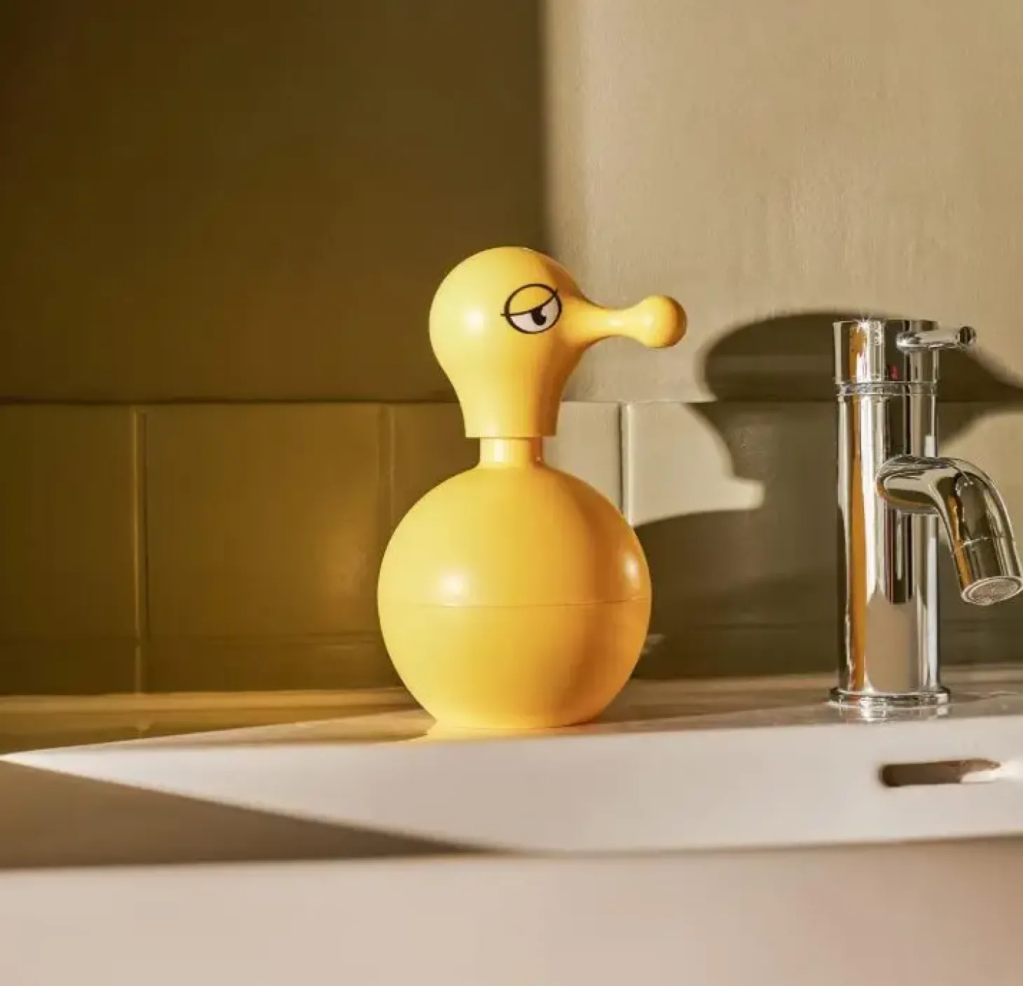 Alessi - Mr. Cold Sæbedispenser - Gul dispenser - Sjov figur