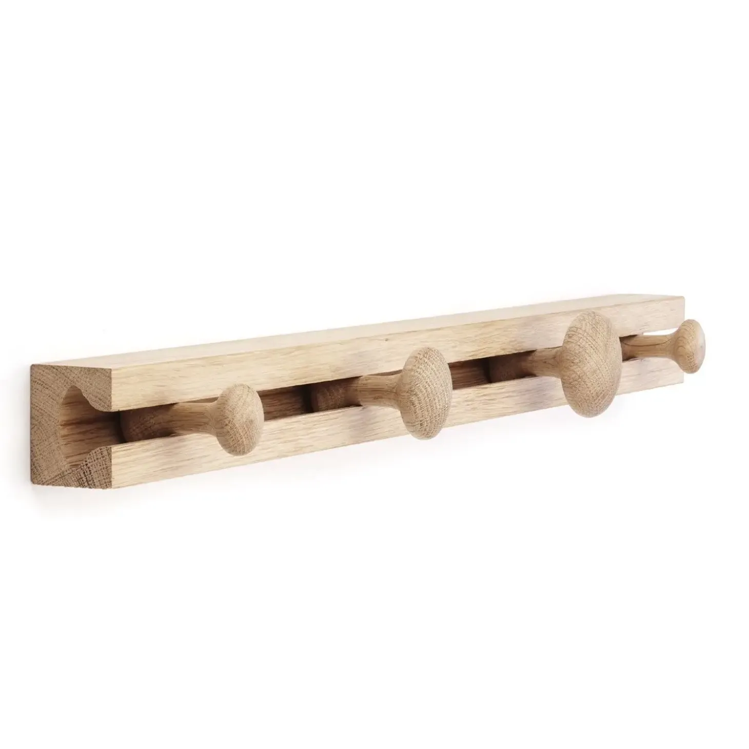 Applicata knagerække med 4 knager - Track - 60 cm - Eg