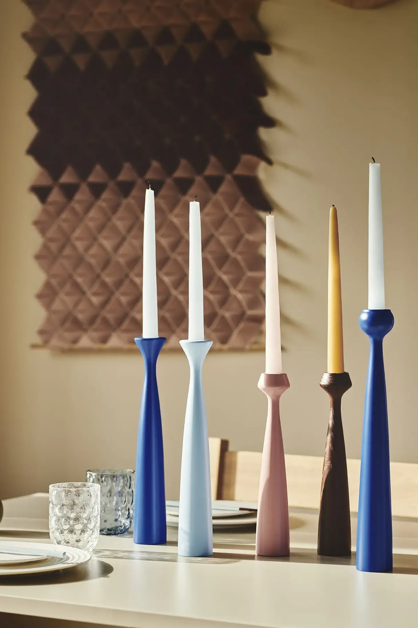 Applicata - Lysestage - Blossom Rose - Cobalt Blue - Blå - H:29 cm