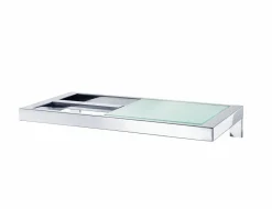 Blomus - Toilet Paper Holder with glass shelf - polished - MENOTO