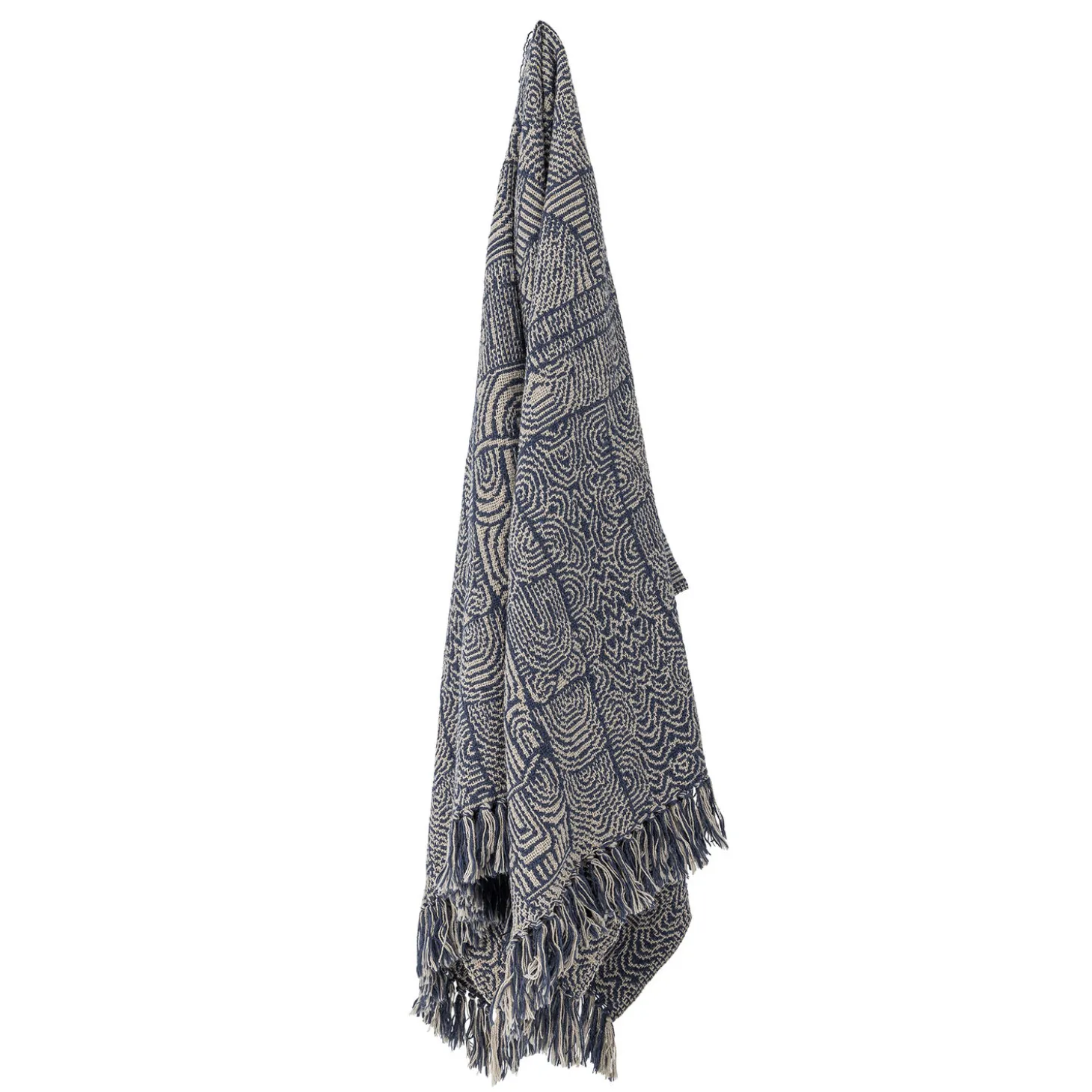 Bloomingville - Bresso Plaid, Blå, Genanvendt Bomuld