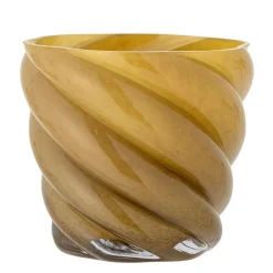 Bloomingville - Callo Urtepotteskjuler / Vase, Gul, Glas, 17x15 cm