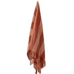 Bloomingville - Frello Plaid, Orange, Genanvendt Bomuld