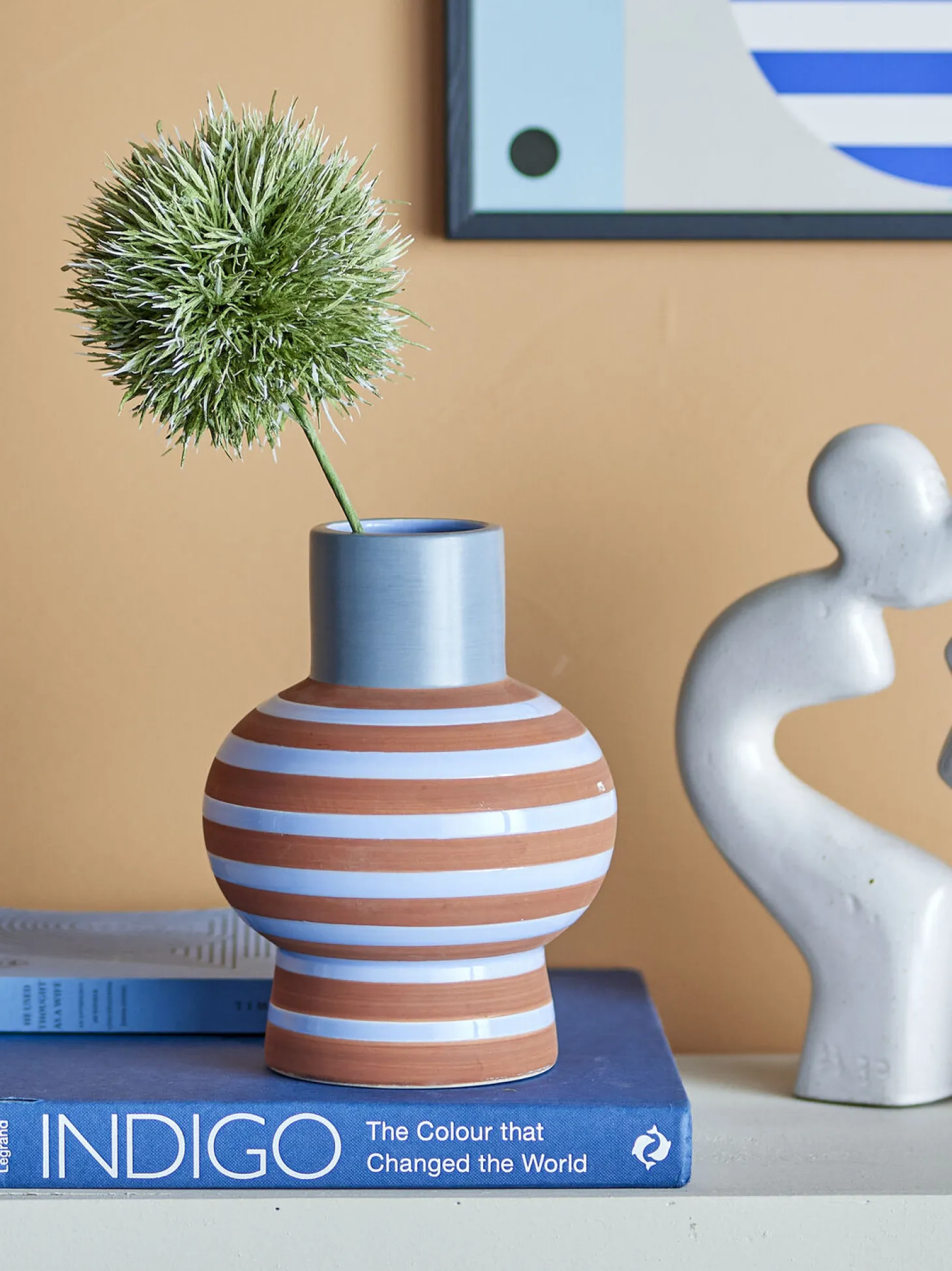 Bloomingville - Lindir Vase, Blå, Stentøj