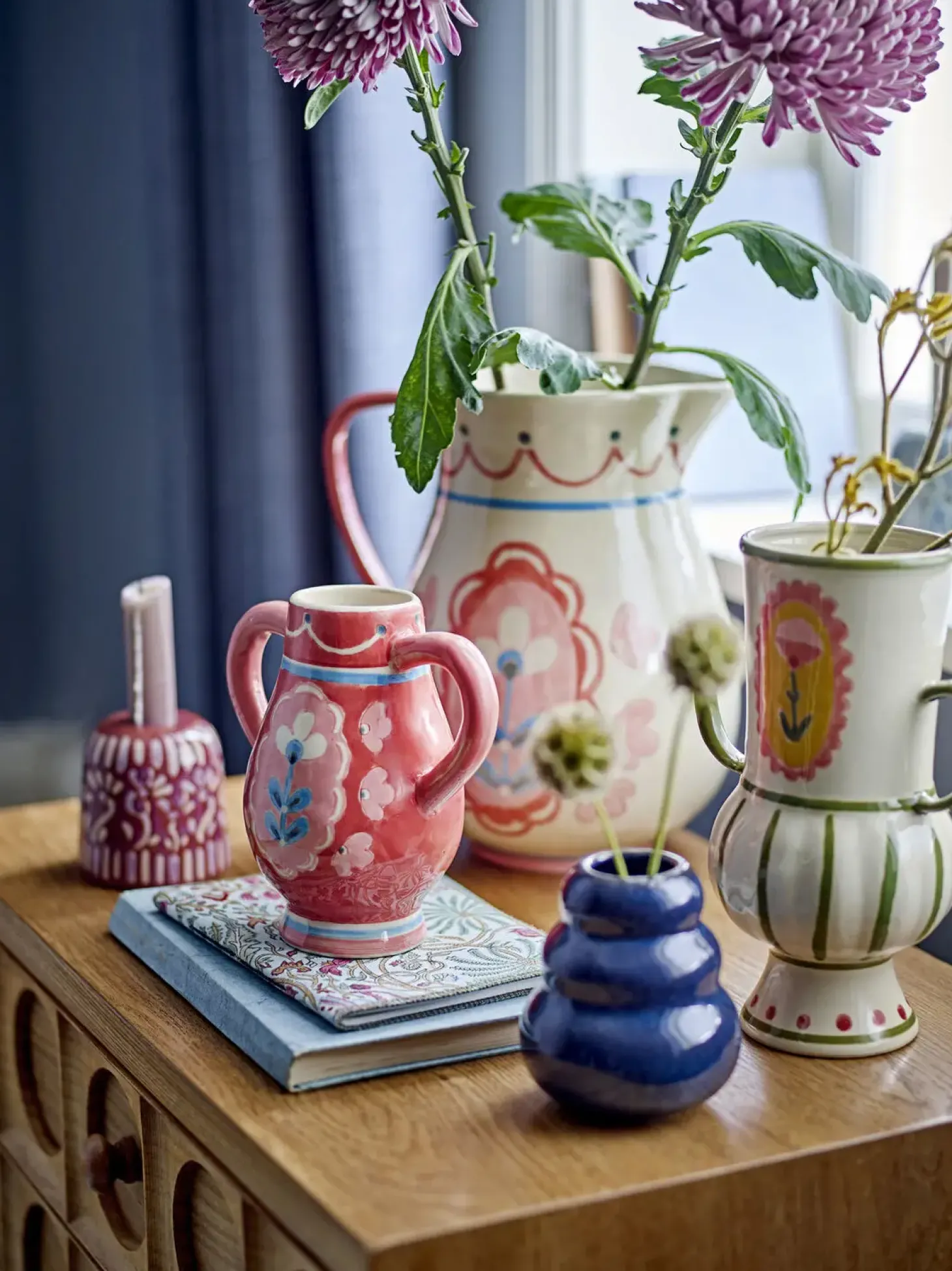 Bloomingville - Odina Vase, Grøn, Stentøj