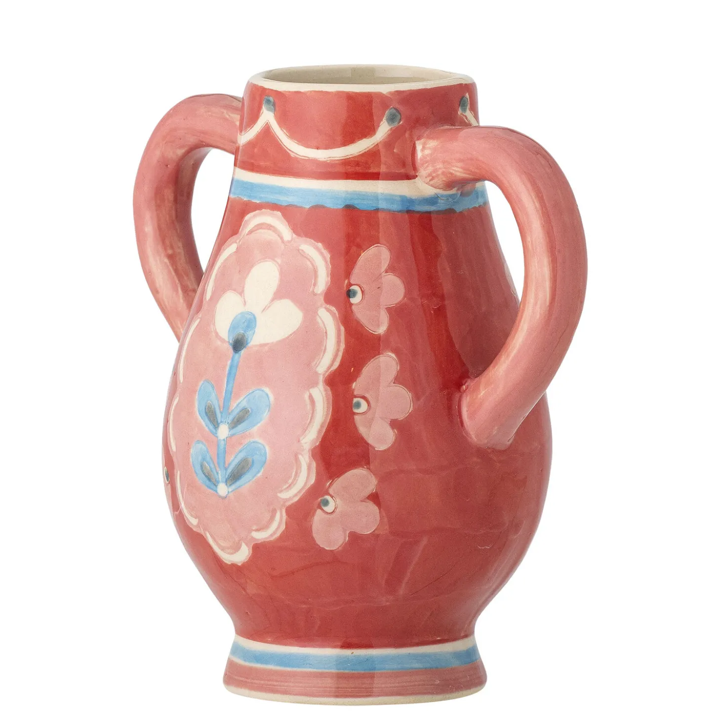 Bloomingville - Odina Vase, Rød, Stentøj