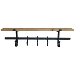 Chic Antique - Hylde med 5 knager - Antique Sort