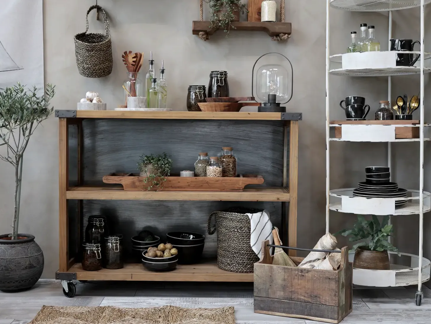 Chic Antique - Opbevaringskasse med håndtag - Grimaud - Natur