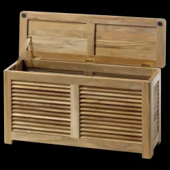 Cinas - Opbevaringsbænk, Teak, 90x30x48 cm
