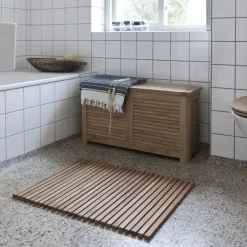 Cinas - Opbevaringsbænk, Teak, 90x30x48 cm