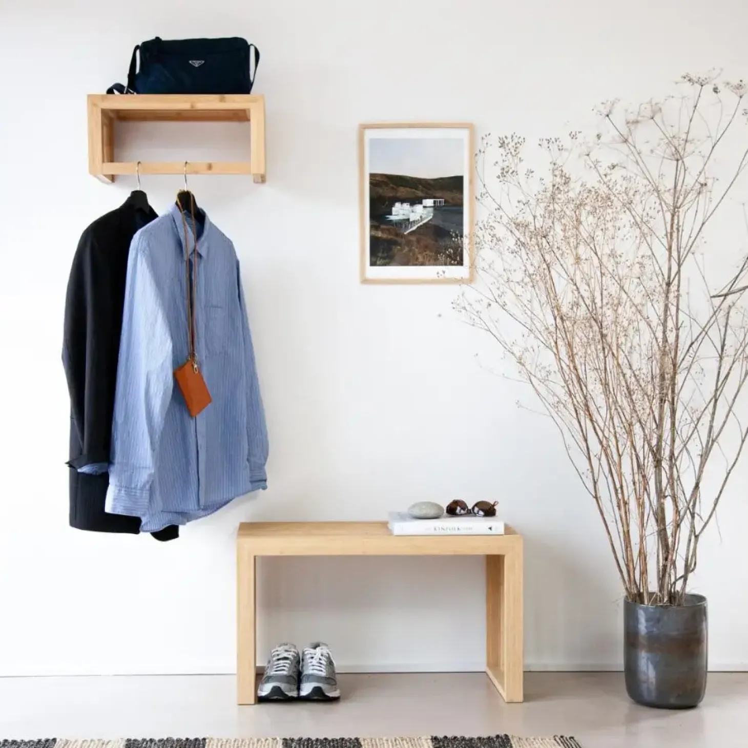 Cinas - Rib 2-pers bænk 73x35x43cm bambus