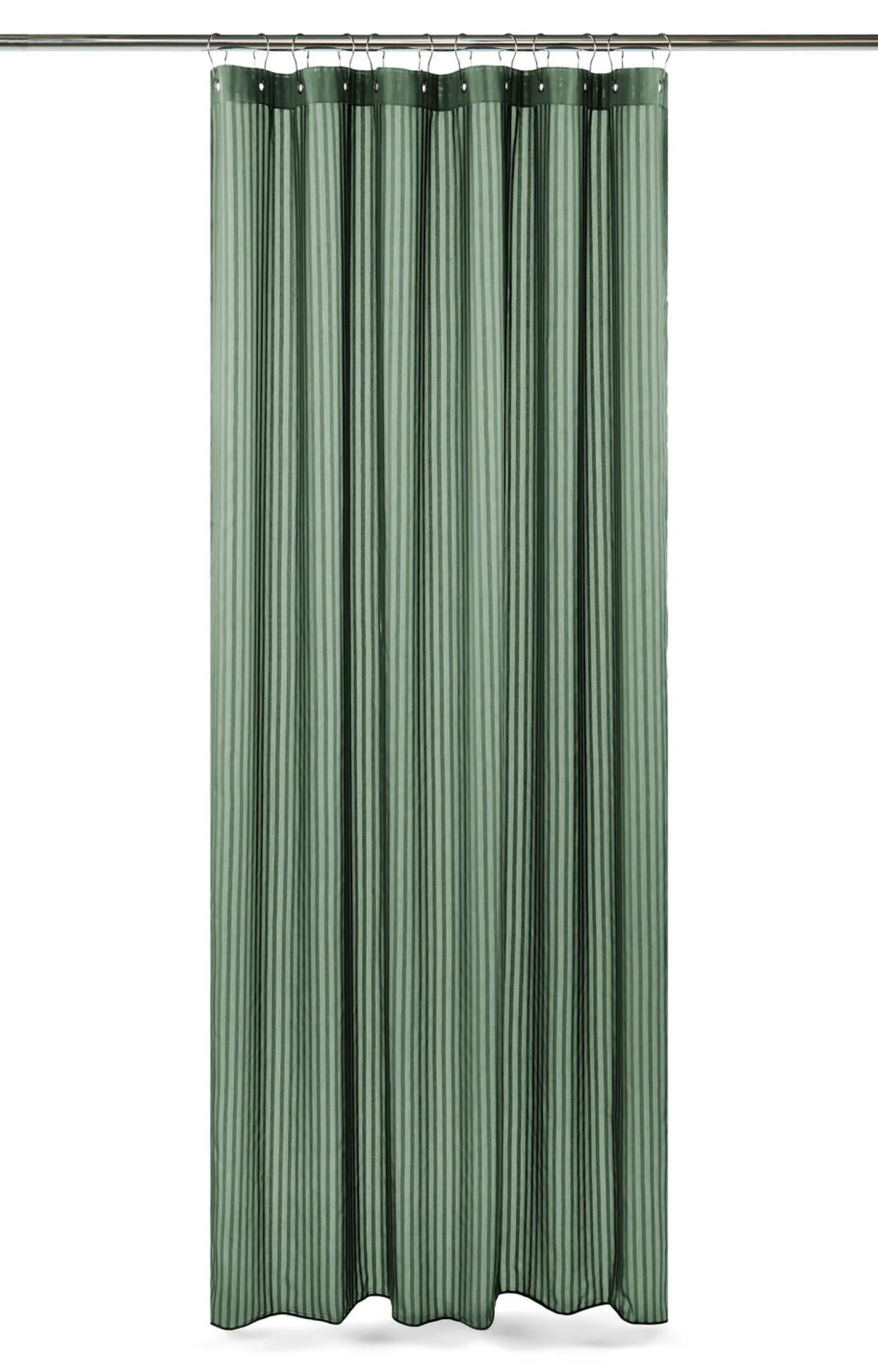 Compliments - Badeforhæng - Lines shower curtain w/eyelets 200 cm - Skovgrøn