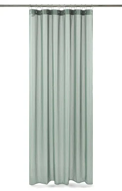 Compliments - Badeforhæng - Lines shower curtain w/eyelets 220 cm - Støvet grøn