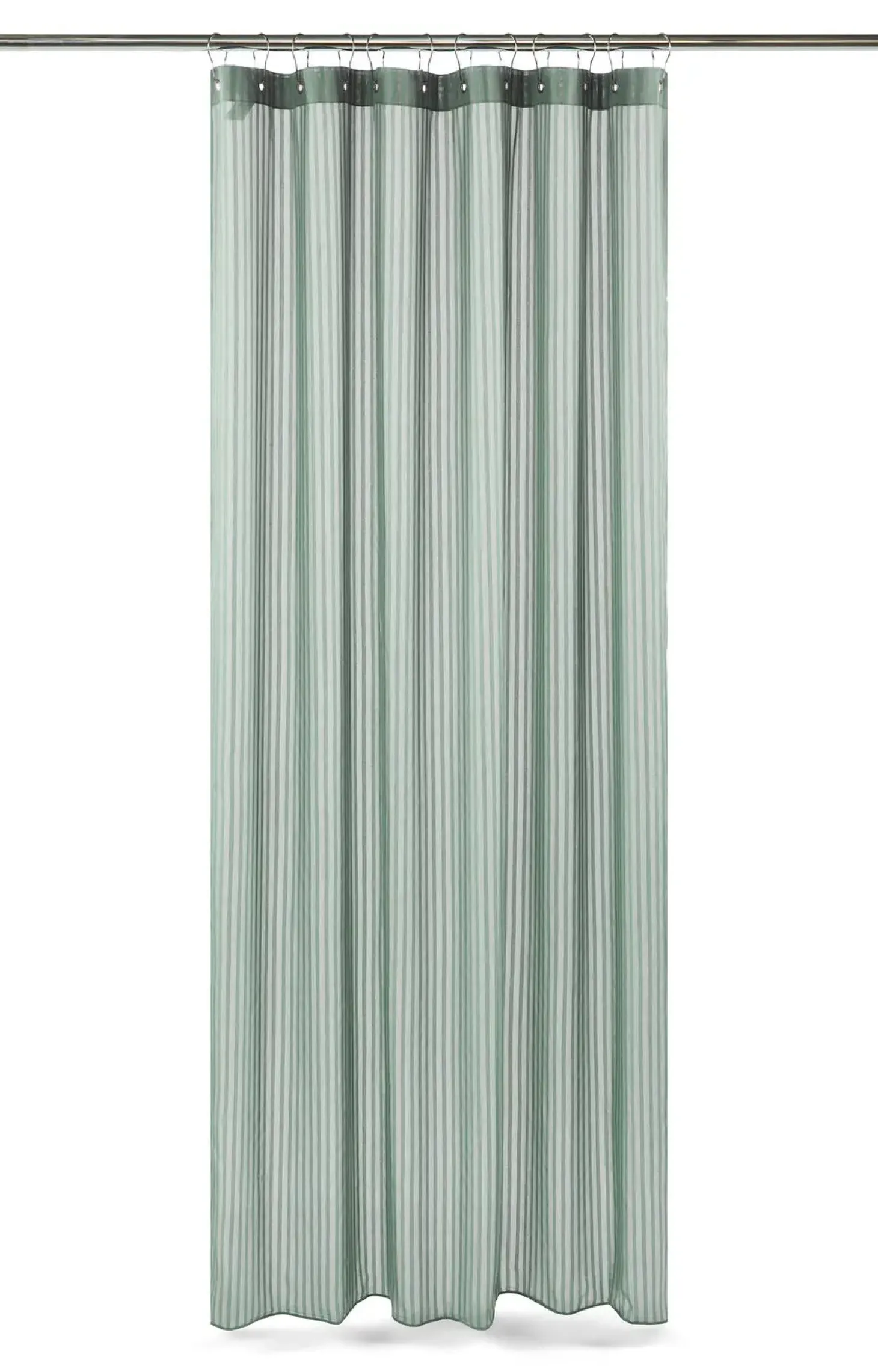 Compliments - Badeforhæng - Lines shower curtain w/eyelets 220 cm - Støvet grøn
