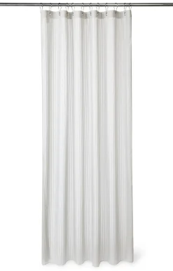 Compliments - Badeforhæng - Lines shower curtain w/eyelets 220 cm - Lys grå