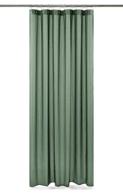Compliments - Badeforhæng - Lines shower curtain w/eyelets 220 cm - Skovgrøn