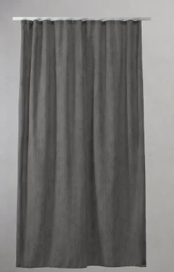 Compliments - Badeforhæng pine, mørkegrå med hvidt mønster, 140x200 cm.