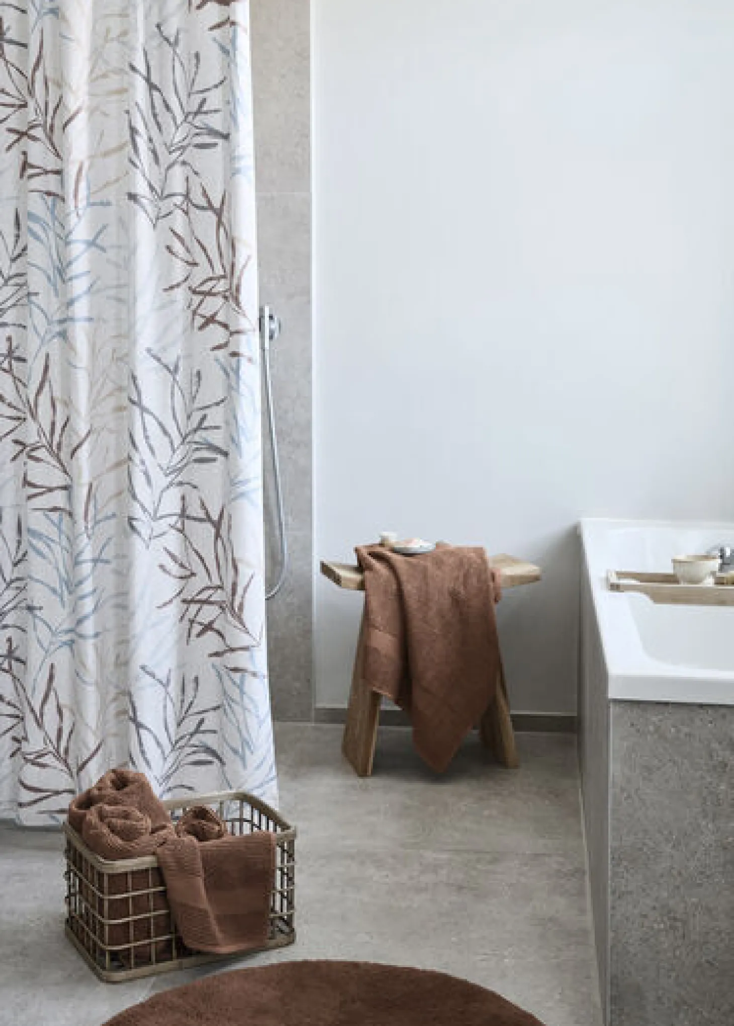 Compliments - Bademåtte - Loop Bath Mat dia. 75 cm - Ler
