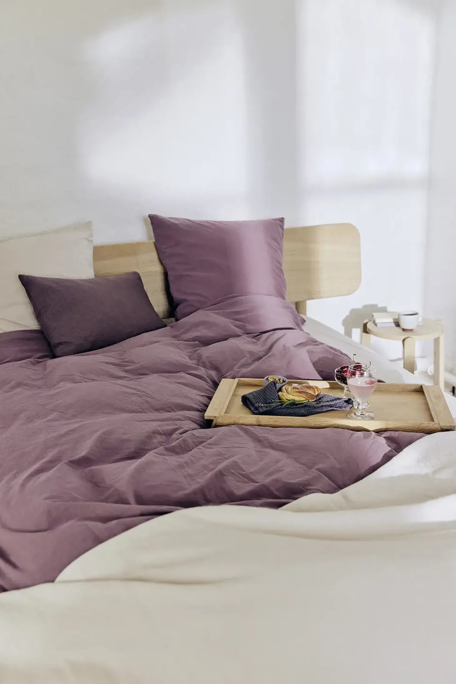 Compliments - Sengetøj - Stone Bed Linen 140x220/60x63 cm - Plum
