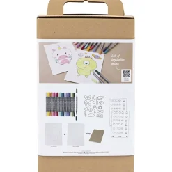 Creativ Company - DIY Kit Tegning, pastelfarver, Blandede figurer, 1 pk.
