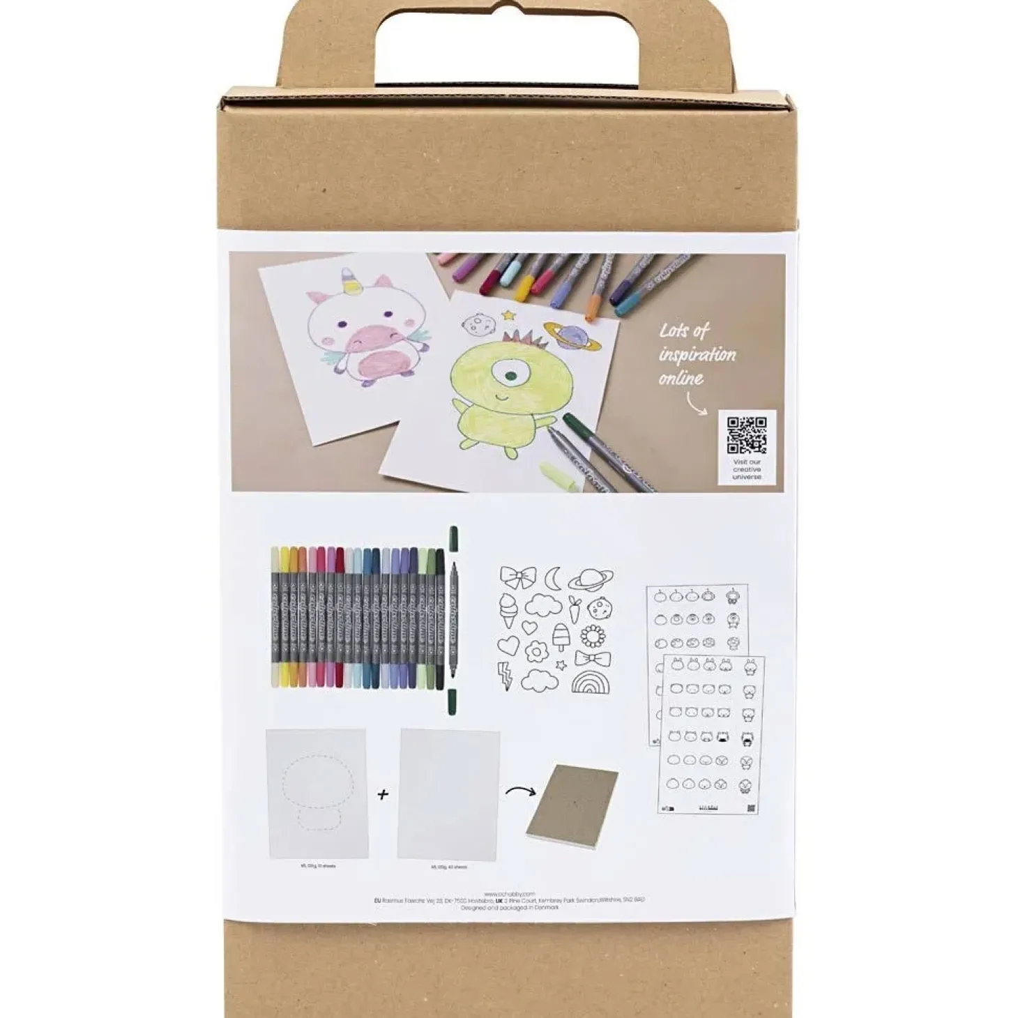 Creativ Company - DIY Kit Tegning, pastelfarver, Blandede figurer, 1 pk.