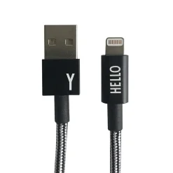 Design Letters - IPhone oplader kabel - "Y" - Sort/Hvid