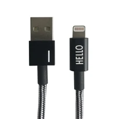 Design Letters - IPhone oplader kabel - "I" - Sort/Hvid