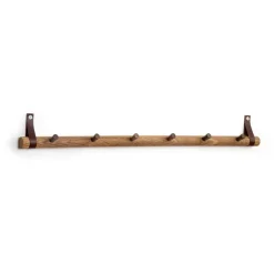 Ekta Living - Knagerække i røget eg - 6 knager - 80 cm