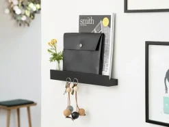 Ekta Living - Knivmagnet Hylde - Magnet Shelf - Sort Eg - 60 cm
