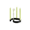 Ekta Living - Lysestage i læder - Belt 4 Candles - Sort læder