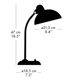 Fritz Hansen - Kaiser Idell 6556-T - Bordlampe - Oliven grøn