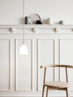Fritz Hansen - Loftlampe - Caravaggio Opal - P1 Small - Silver ledning 3m