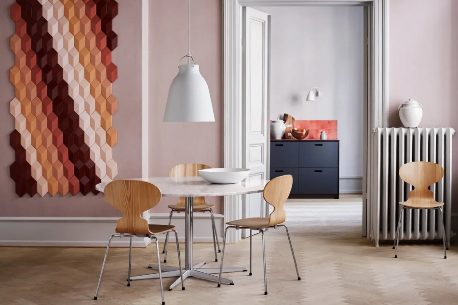 Fritz Hansen - Loftlampe - Caravaggio Matt - Hvid - P3 Large