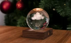 Gingko - Amber Crystal Light Bordlampe - 3D Laser Rain Cloud