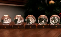 Gingko - Amber Crystal Light Bordlampe - 3D The Owl Moon