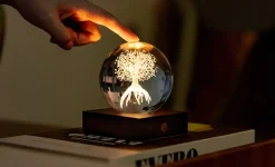 Gingko - Amber Crystal Light Bordlampe - 3D Tree of Life