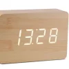 Gingko - Brick Click Clock Beech White LED