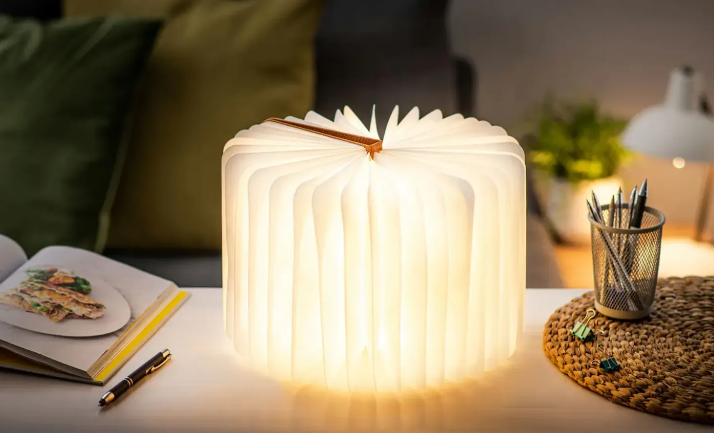 Gingko - LED Smart Fabric Booklight- Harmony Orange