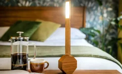 Gingko - Octagon One Plus Portable Alarm Clock Desk Light Cherry