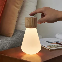 Gingko - Pentagon Light bulb Lamp Large White Ash Wood
