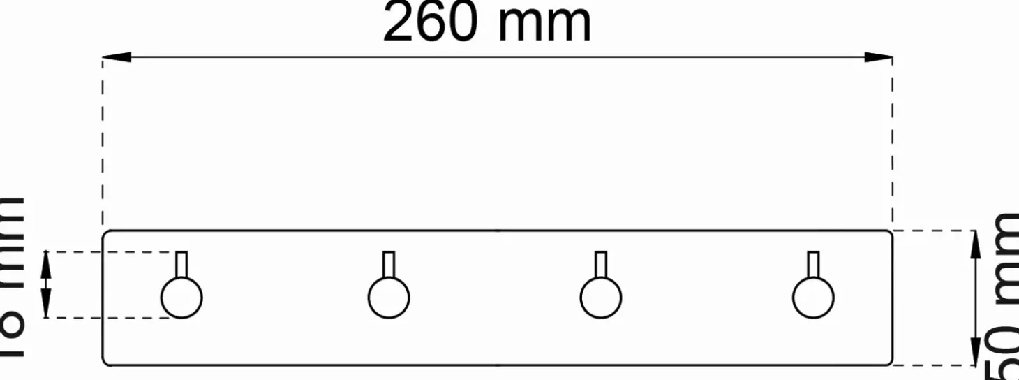 Habo - Knagerække - Flair - Selvklæbende - Hvid - L: 26 cm