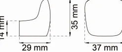 Habo - Krog - 29x35 mm - Poleret messing - 2 stk.