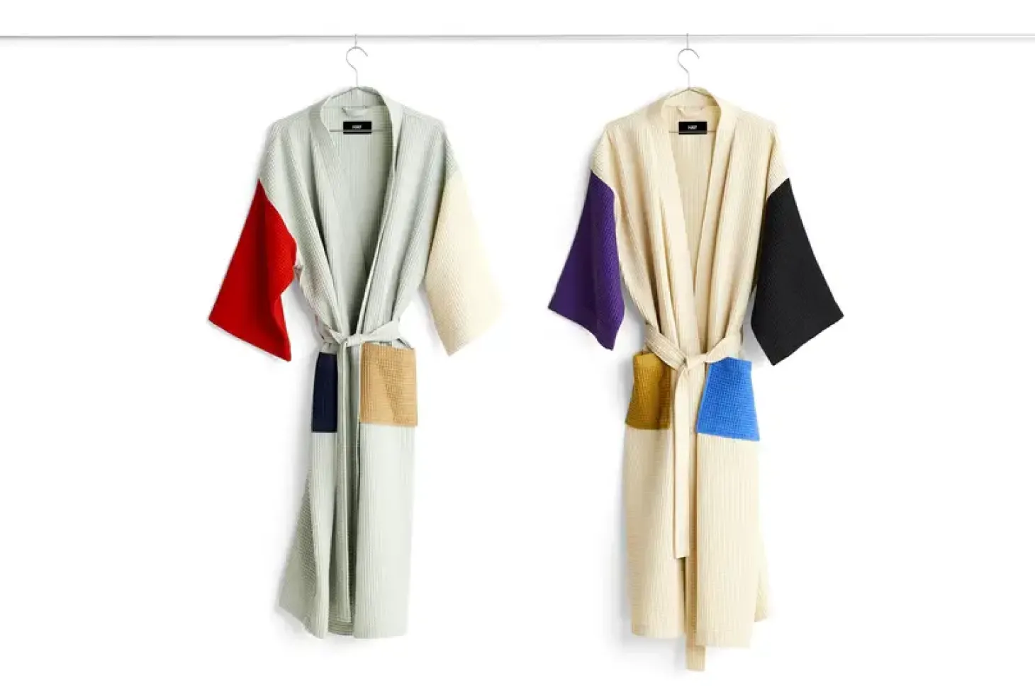HAY - Badekåbe/Morgenkåbe - Waffle - Cream Multi/Sand Multi - One size