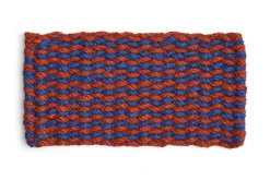 Hay - Coco dørmåtte - Stripe Wave - Brown & Navy - 40x80 cm