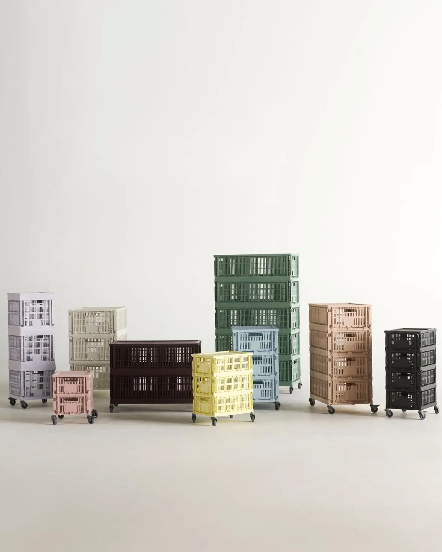 HAY Colour Crate Lid Plastic - Medium Square / Cube - Powder