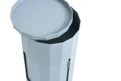 Hay - Facet Cabinet - Low - Misty Grey - Lysegråt sidebord med hjul - H 49 cm