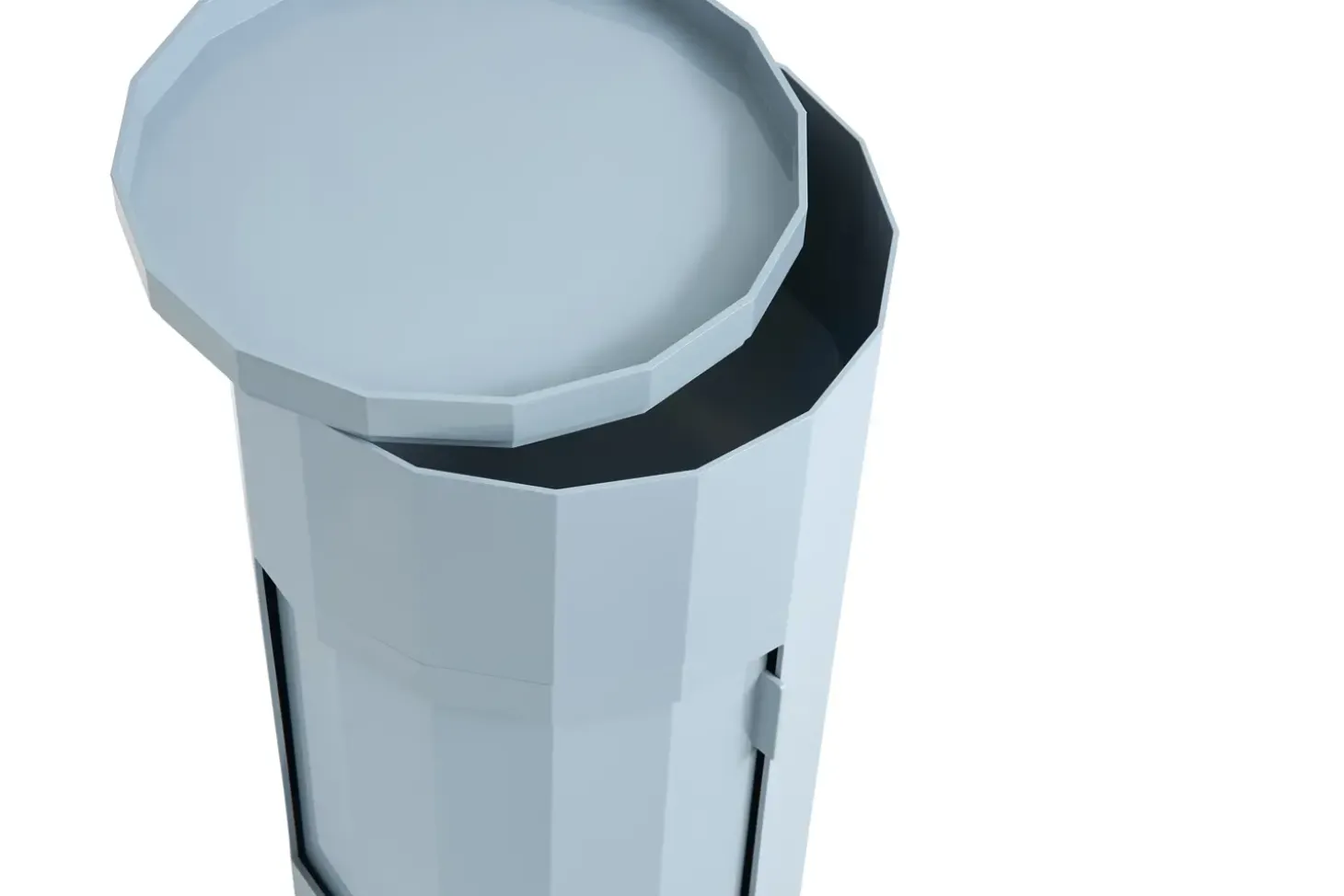 Hay - Facet Cabinet - Misty Blue - low - sidebord - blå - med hjul