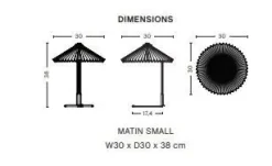 HAY - Matin bordlampe - med hvid skærm - Small - Højde 38 cm