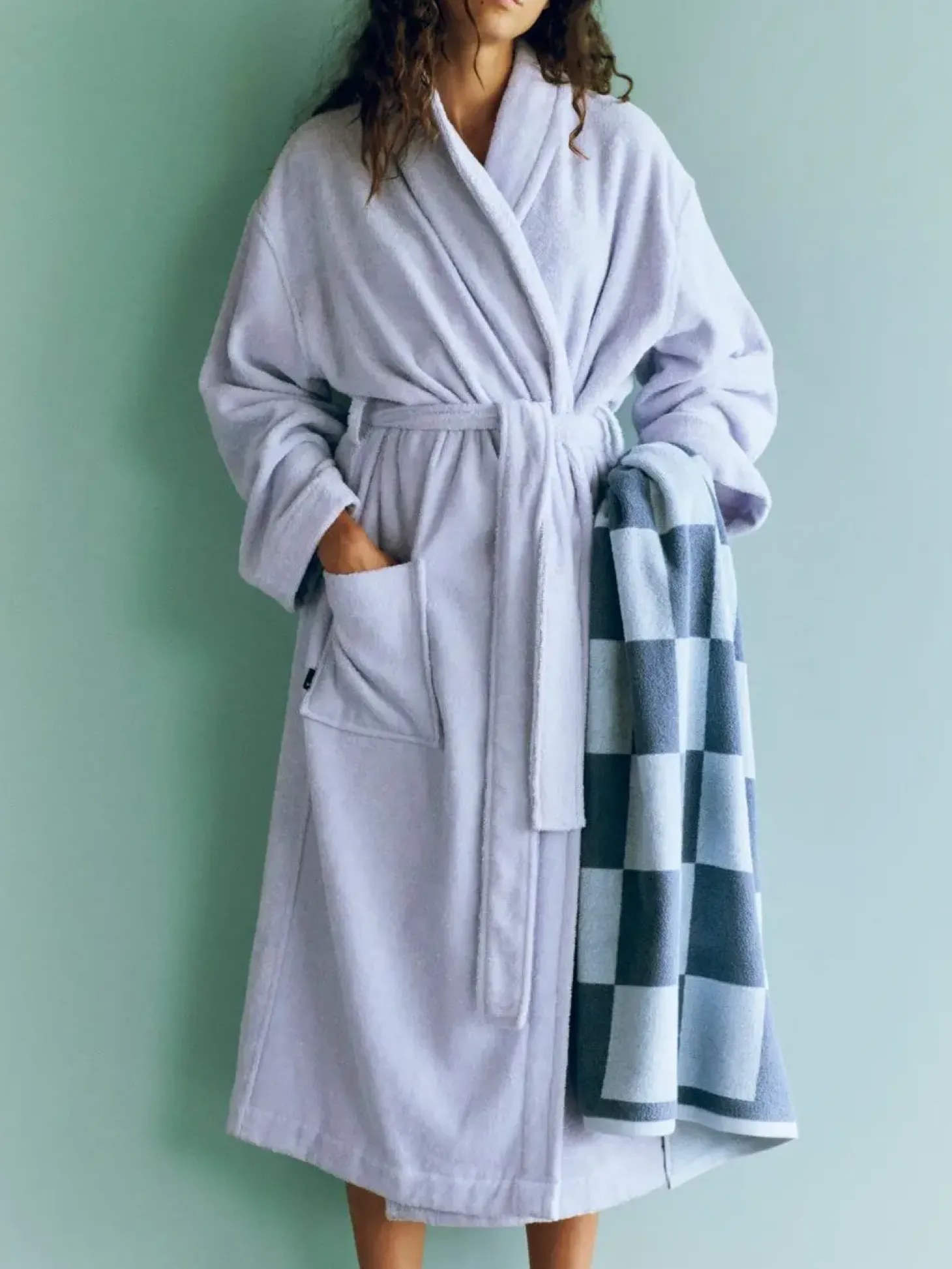 Hay - Mono Bathrobe / badekåbe - M/L - Steel Blue - Steel blue