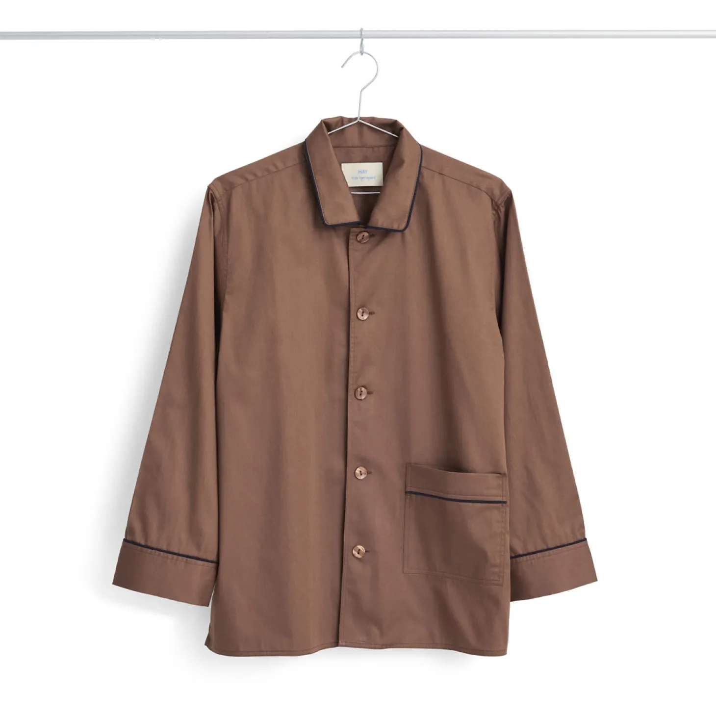 HAY - Outline Pyjama - Langærmet Shirt - S/M - Milk Chocolate